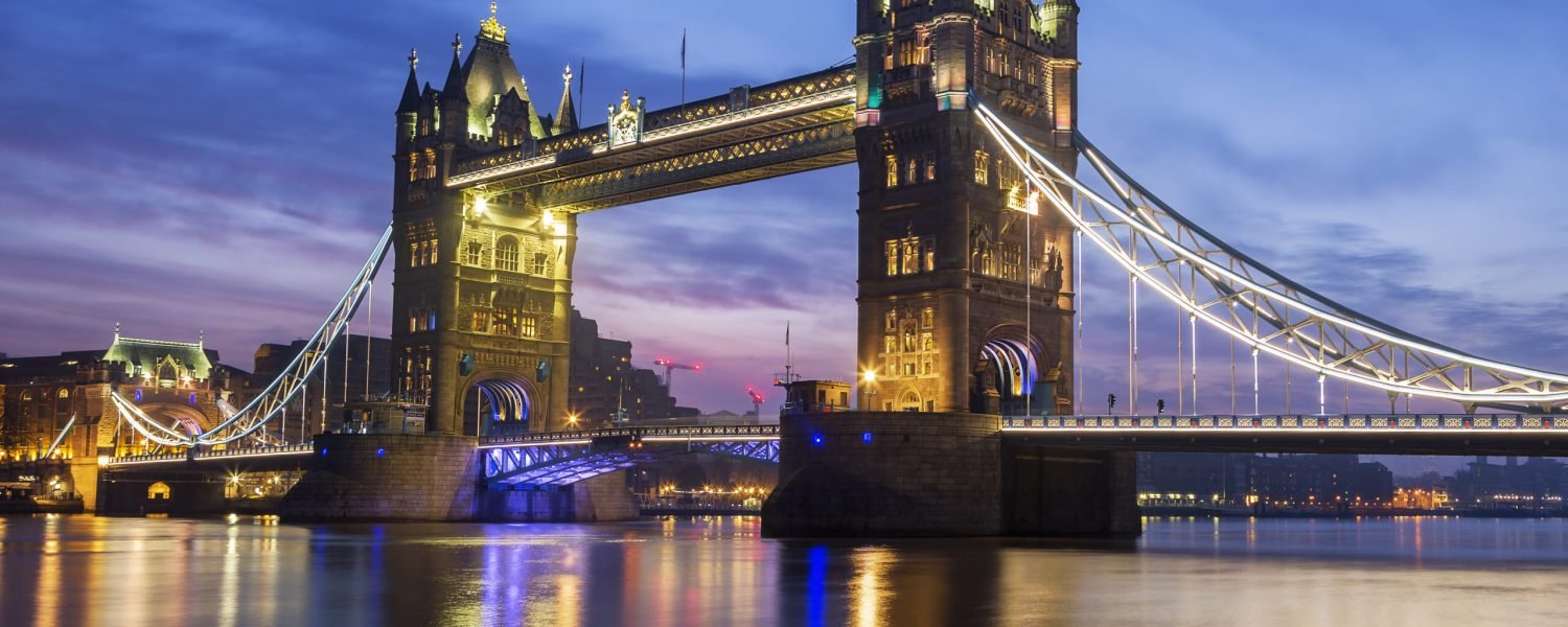 Famous Tower Bridge in the evening, London, England